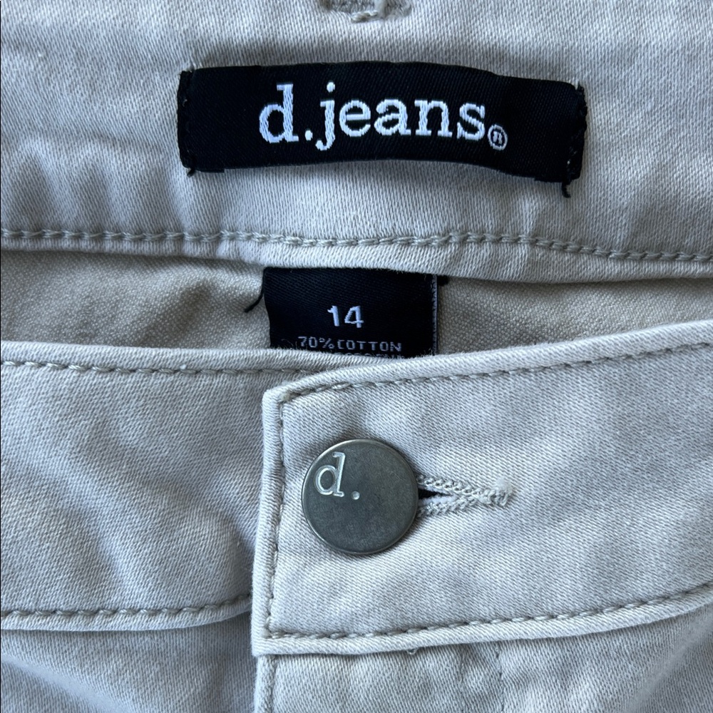 d. jeans Recycled Twill Crop Jeans – Stone with contrast stitching , Size 14 - Picture 2 of 5